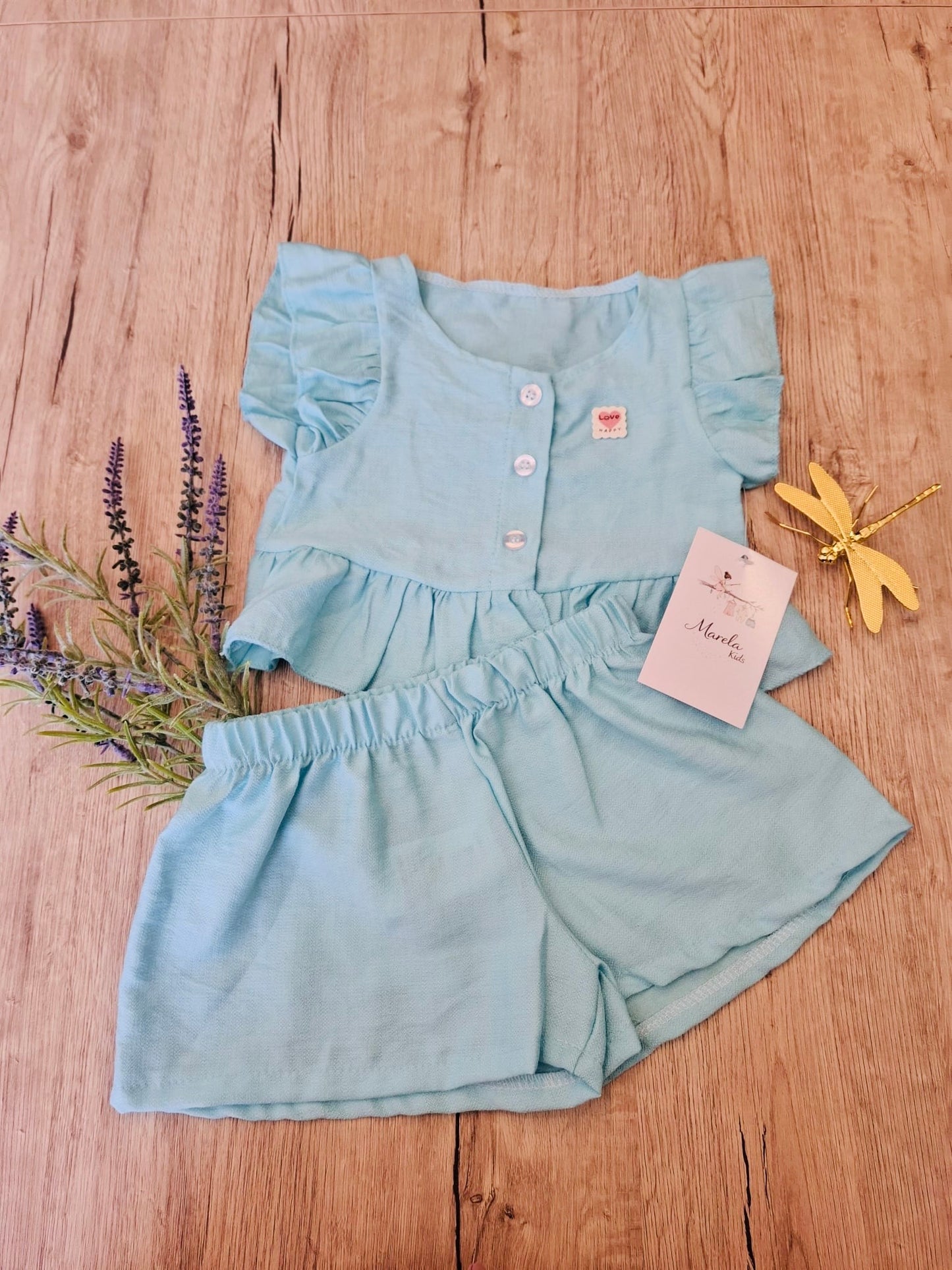 Conjunto Happy verde agua