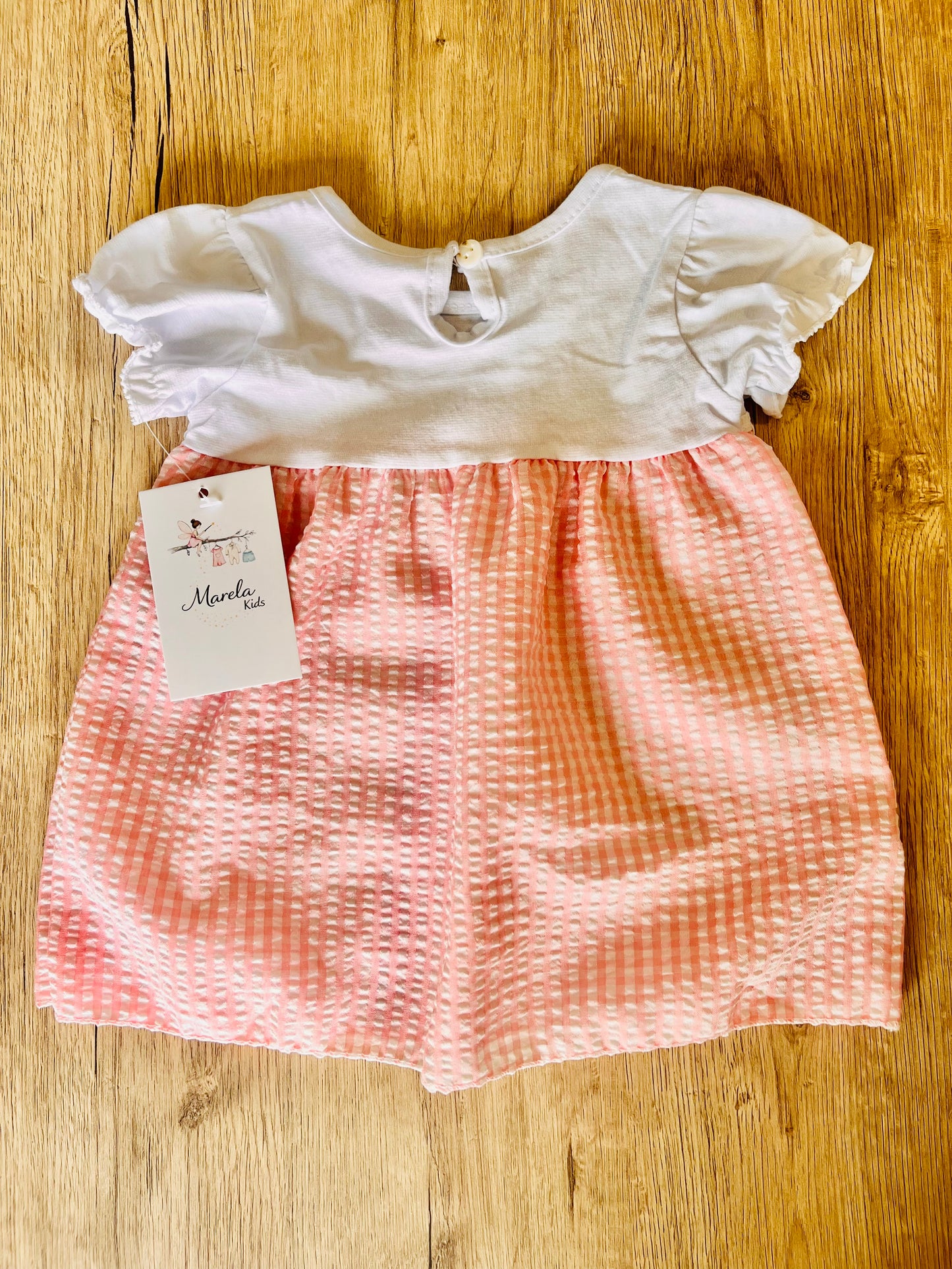 Vestido cuadro Vichy rosa