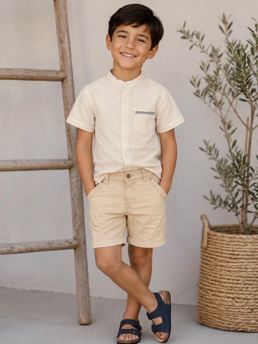 Conjunto camisa + pantalón camel