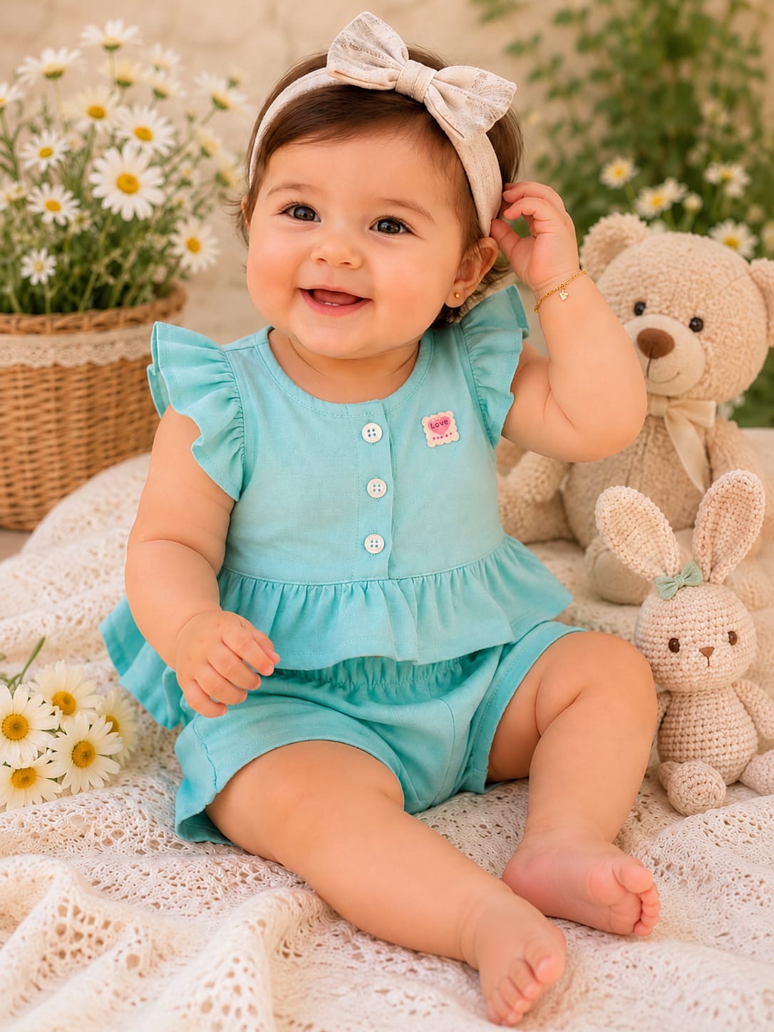 Conjunto Happy verde agua