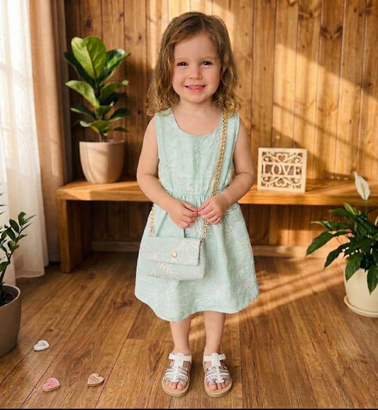 Vestido lazo verde agua