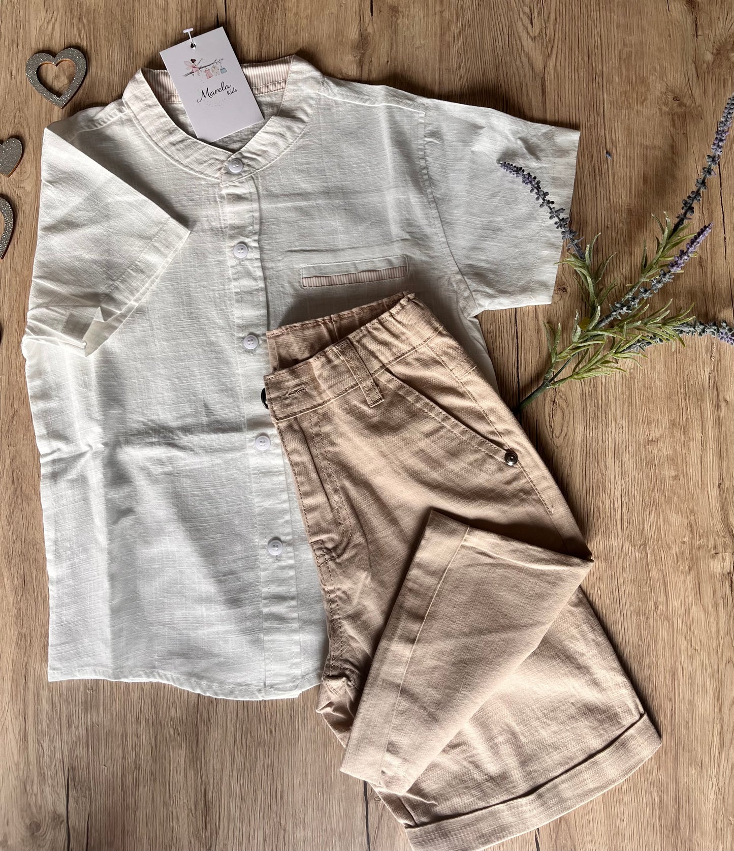 Conjunto camisa + pantalón camel